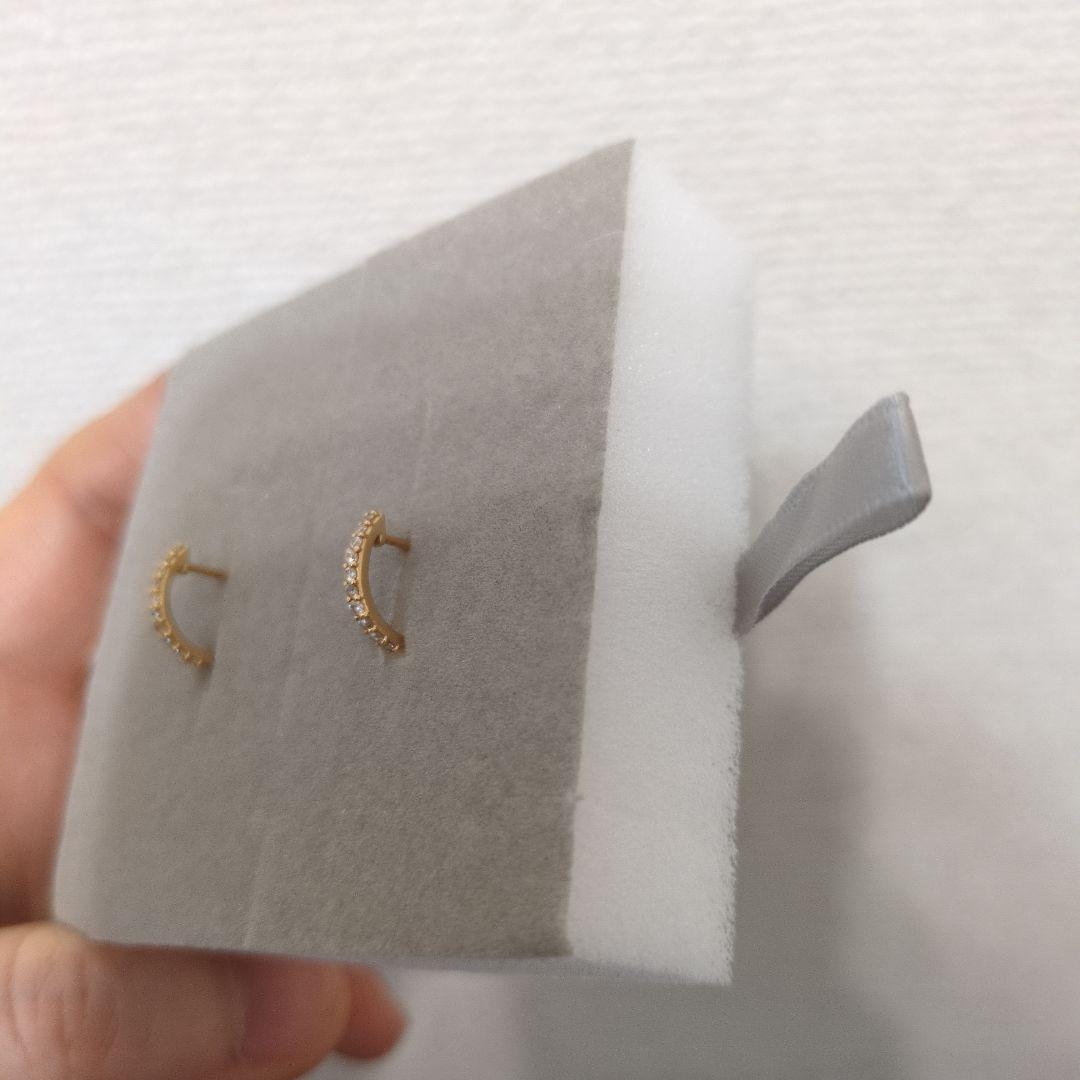 @ k18PGダイヤモンド合計0.2フープピアス