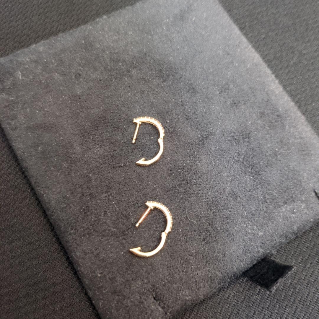 @ k18PGダイヤモンド合計0.2フープピアス