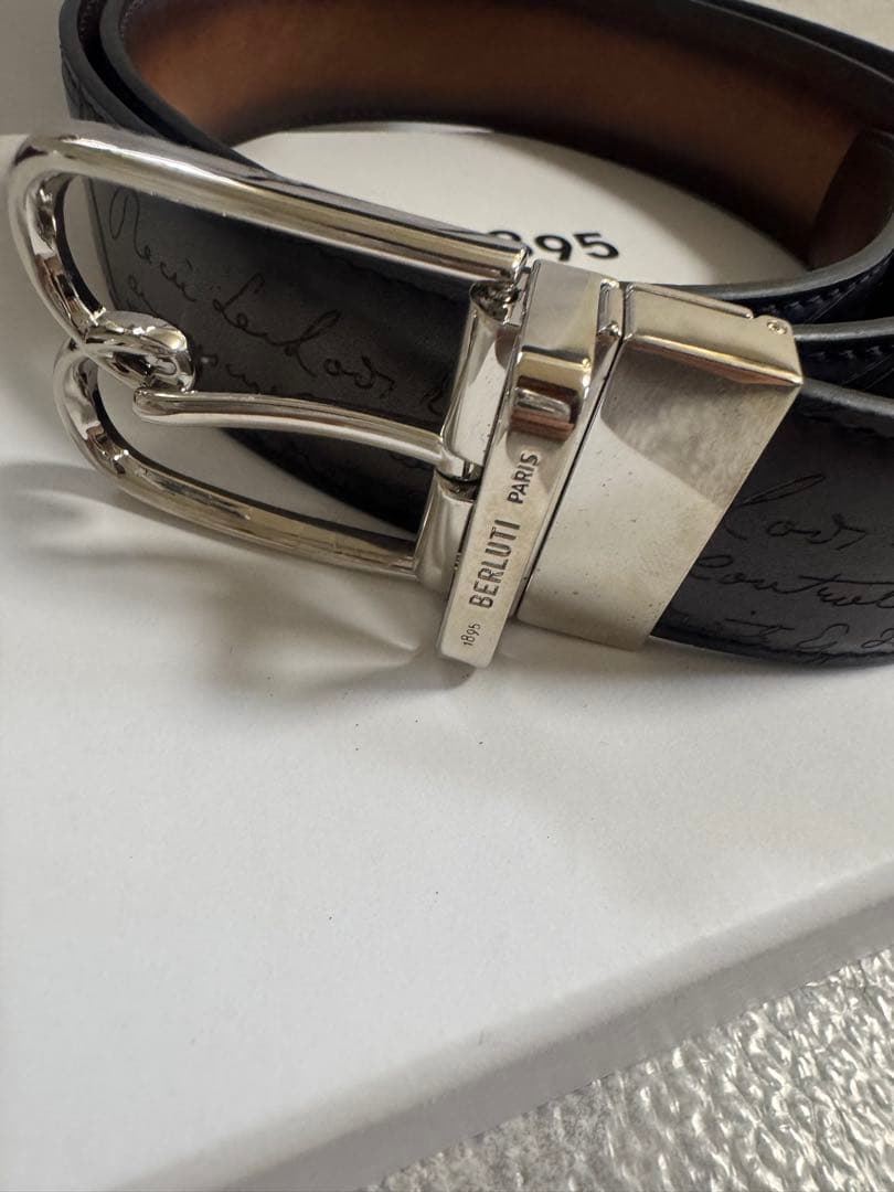 BERLUTI ベルルッティ　ベルト　メンズ　35MM リバーシブル　袋、箱付き