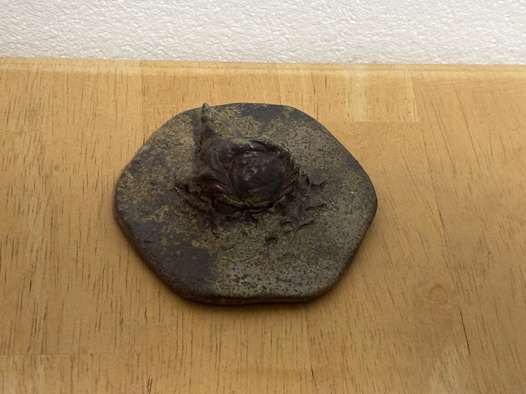 78.備前焼 宝瓶 登り窯 カニとタニシ 蟹 貝 六角 手びねり 急須