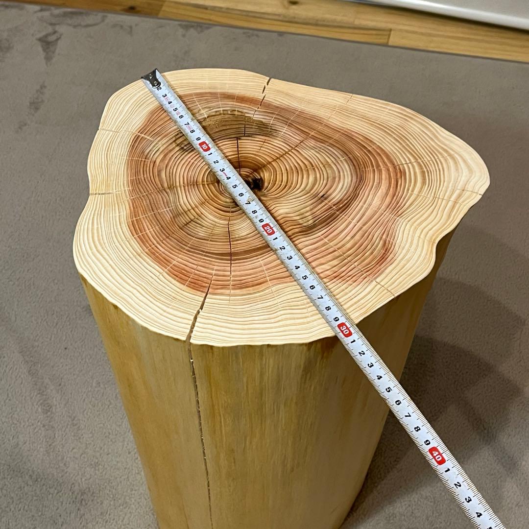 1165 檜　切り株　丸太　スツール　丸太椅子　チェア　サイドテーブル　磨き丸太