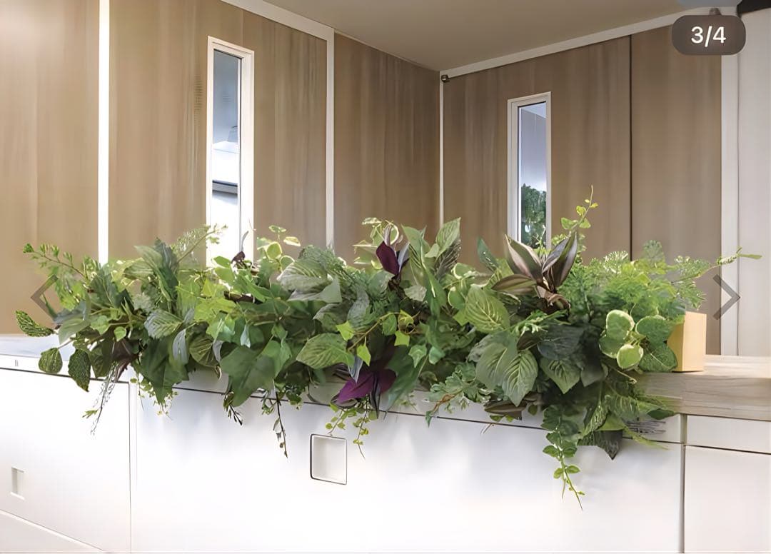 光触媒　人工観葉植物　ウォールグリーン　フェイクグリーン　壁掛けウッドボックス