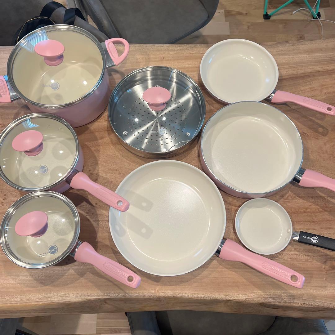 GREENPAN セラミック鍋セット ピンク
