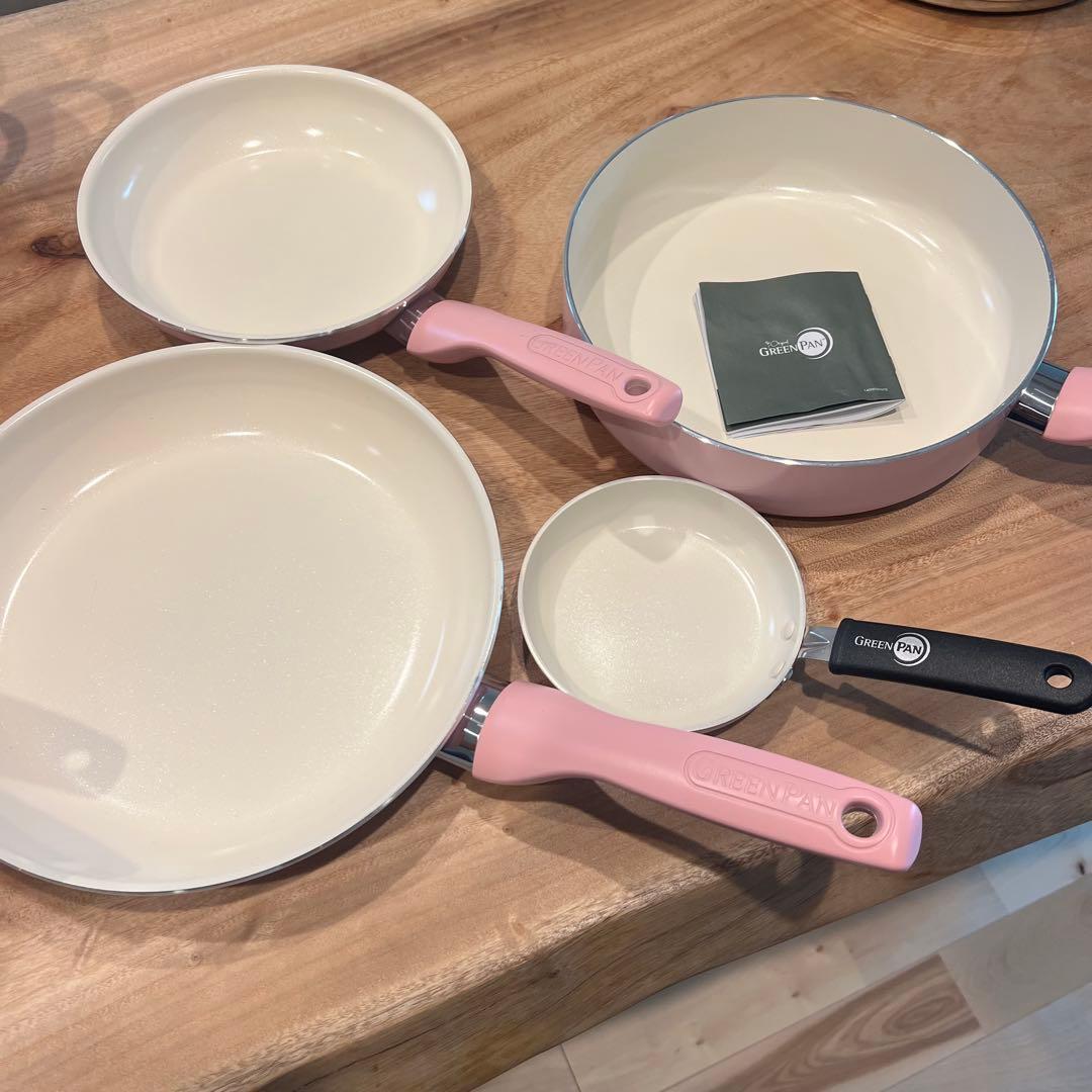 GREENPAN セラミック鍋セット ピンク