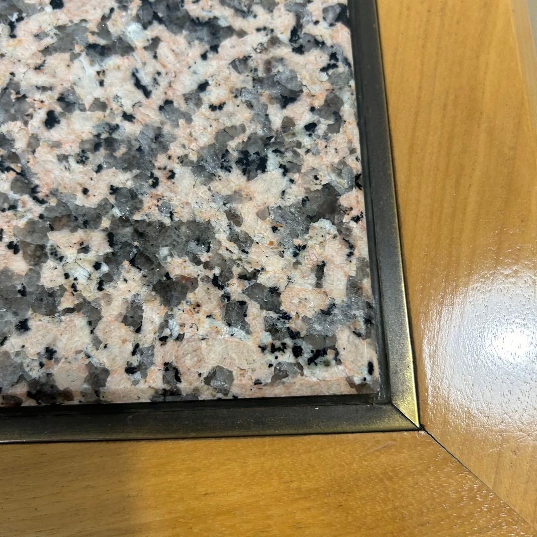 高級　御影石　ローテーブル サイドテーブル　スクエア　正方形　木製　北欧