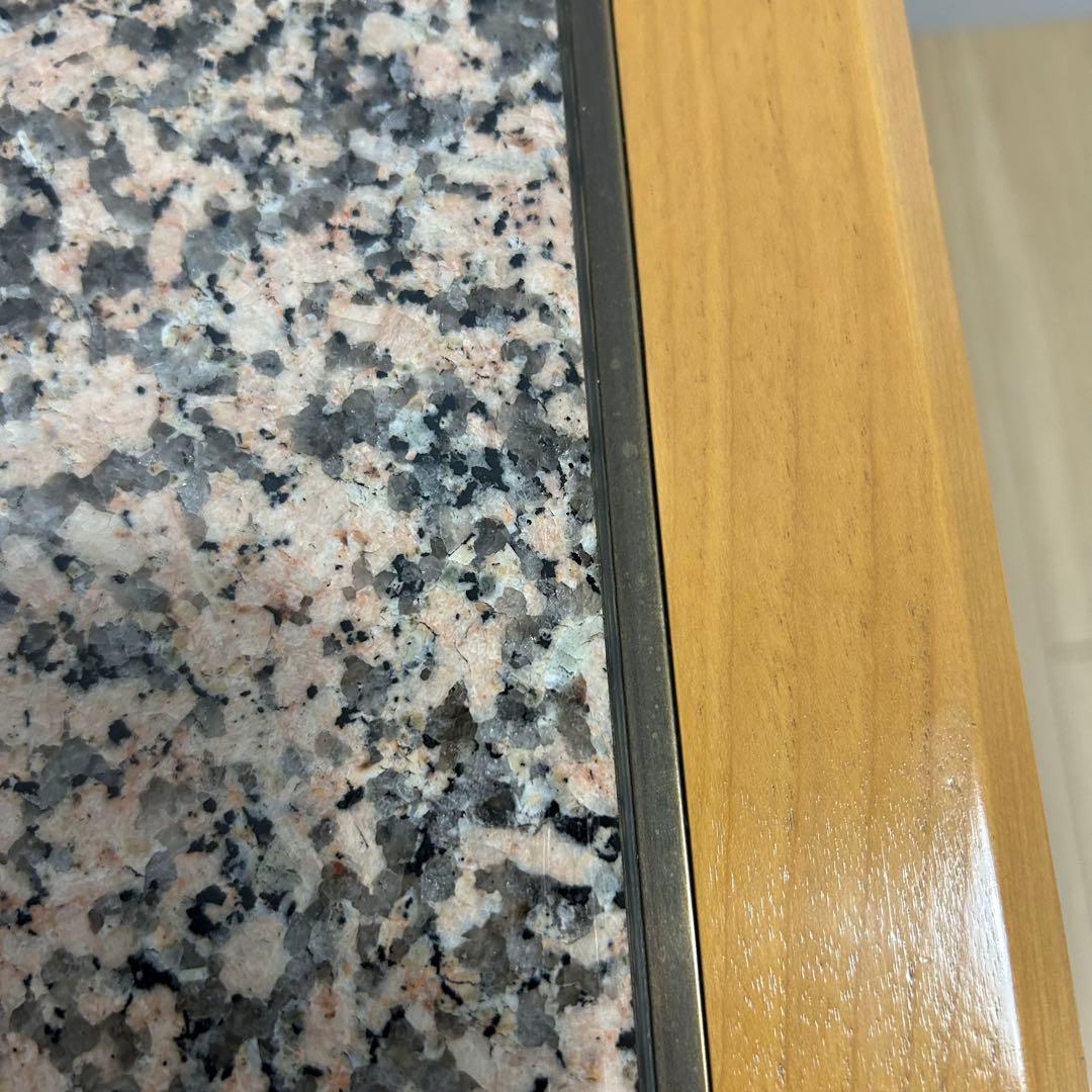 高級　御影石　ローテーブル サイドテーブル　スクエア　正方形　木製　北欧