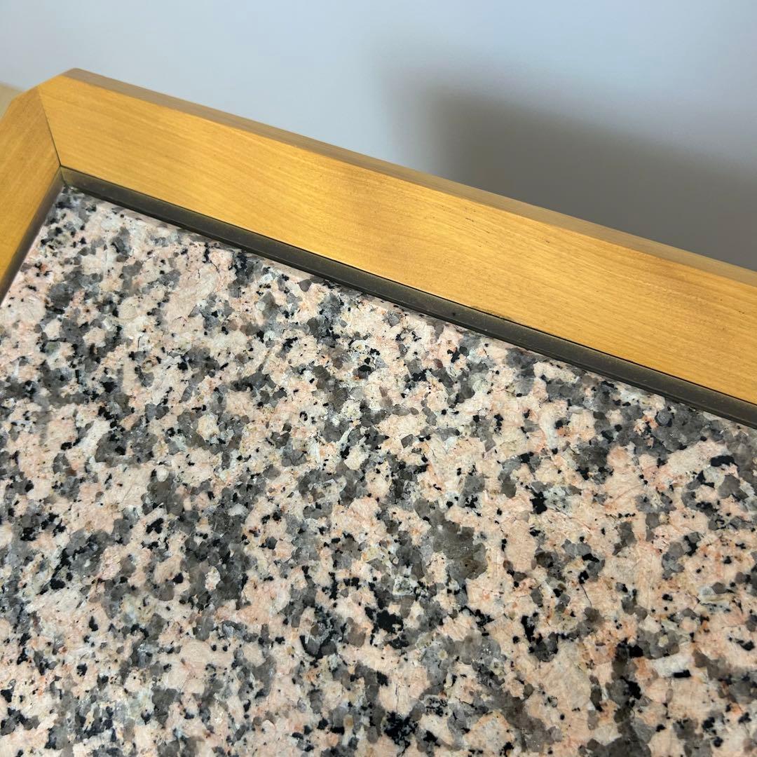 高級　御影石　ローテーブル サイドテーブル　スクエア　正方形　木製　北欧