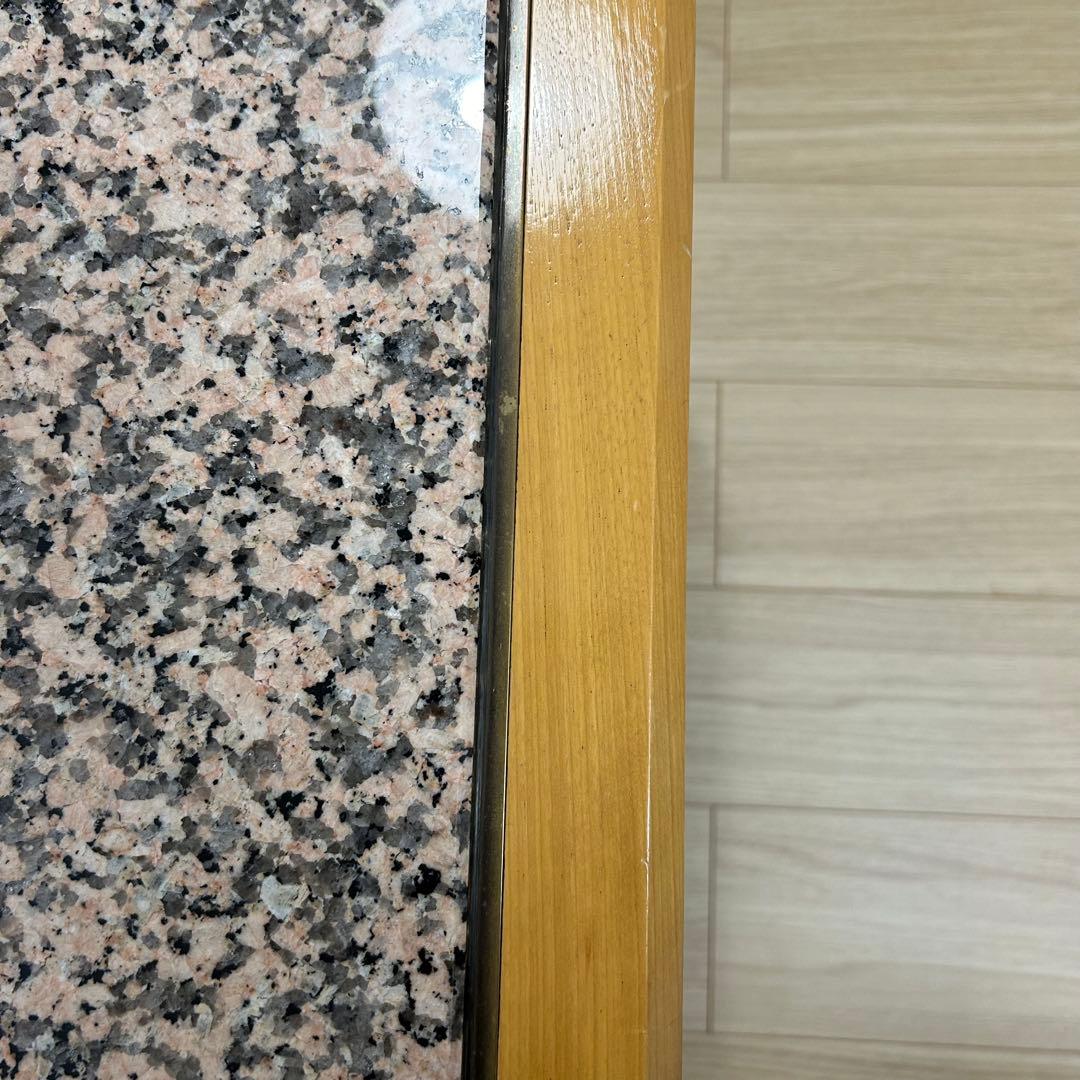 高級　御影石　ローテーブル サイドテーブル　スクエア　正方形　木製　北欧