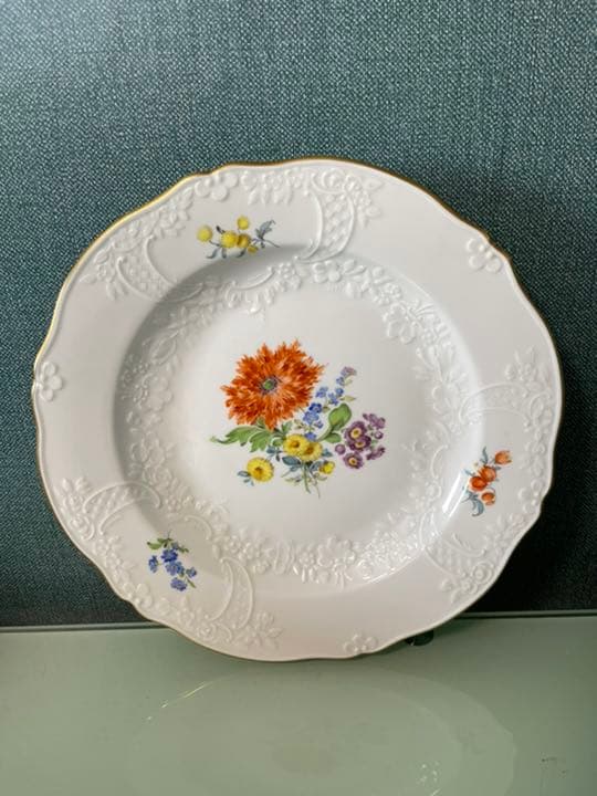 103マイセンプレート3点「人魚姫」「菊」「三つ花」掛け皿　meissen未使用