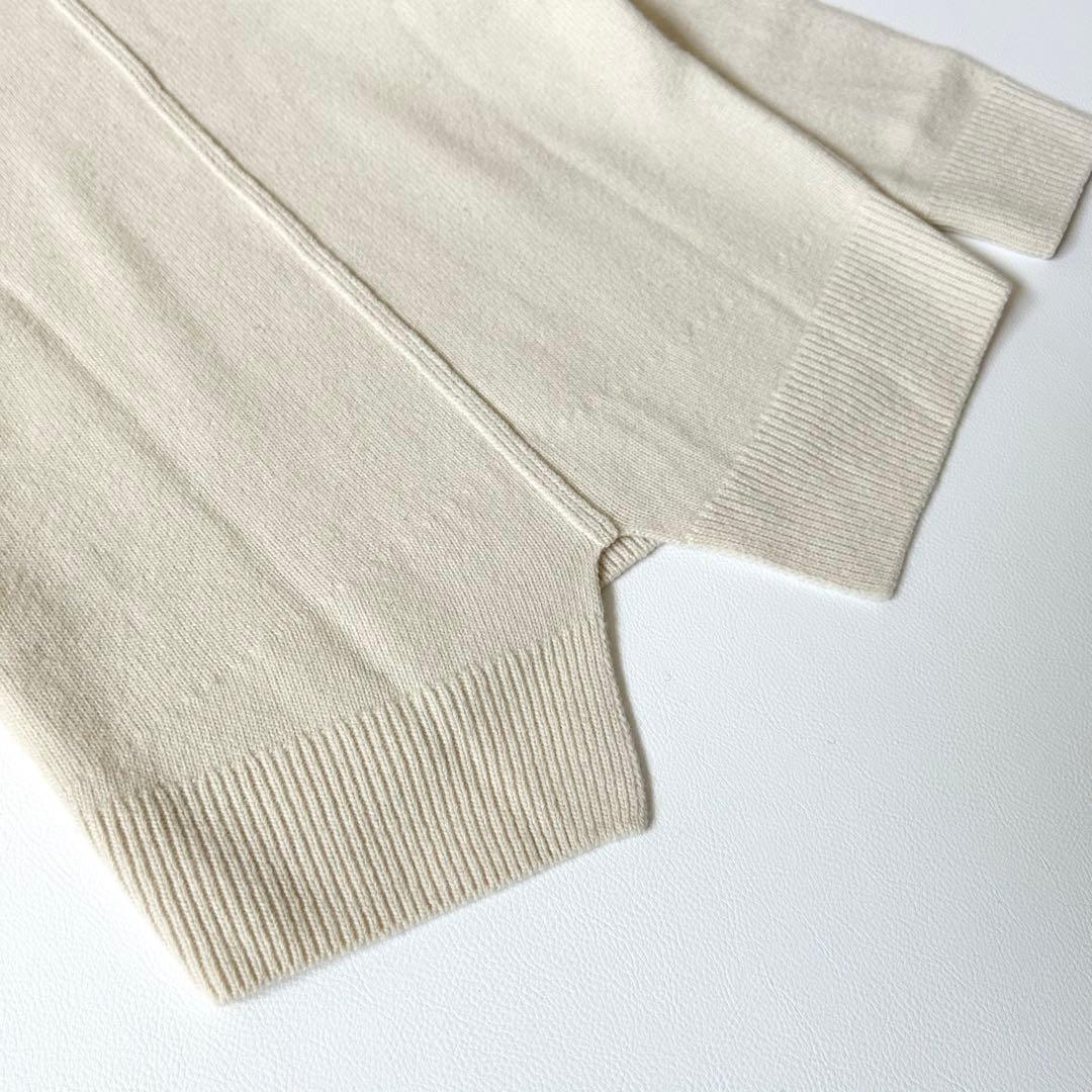 3150y美品 ミューズドゥーズィエムクラス カシミヤ混タートルネックニット 白