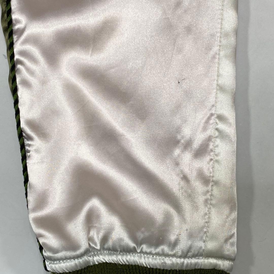 HBNS スカジャン スーベニアジャケット 和柄 龍 刺繍 サテン 日本製 緑