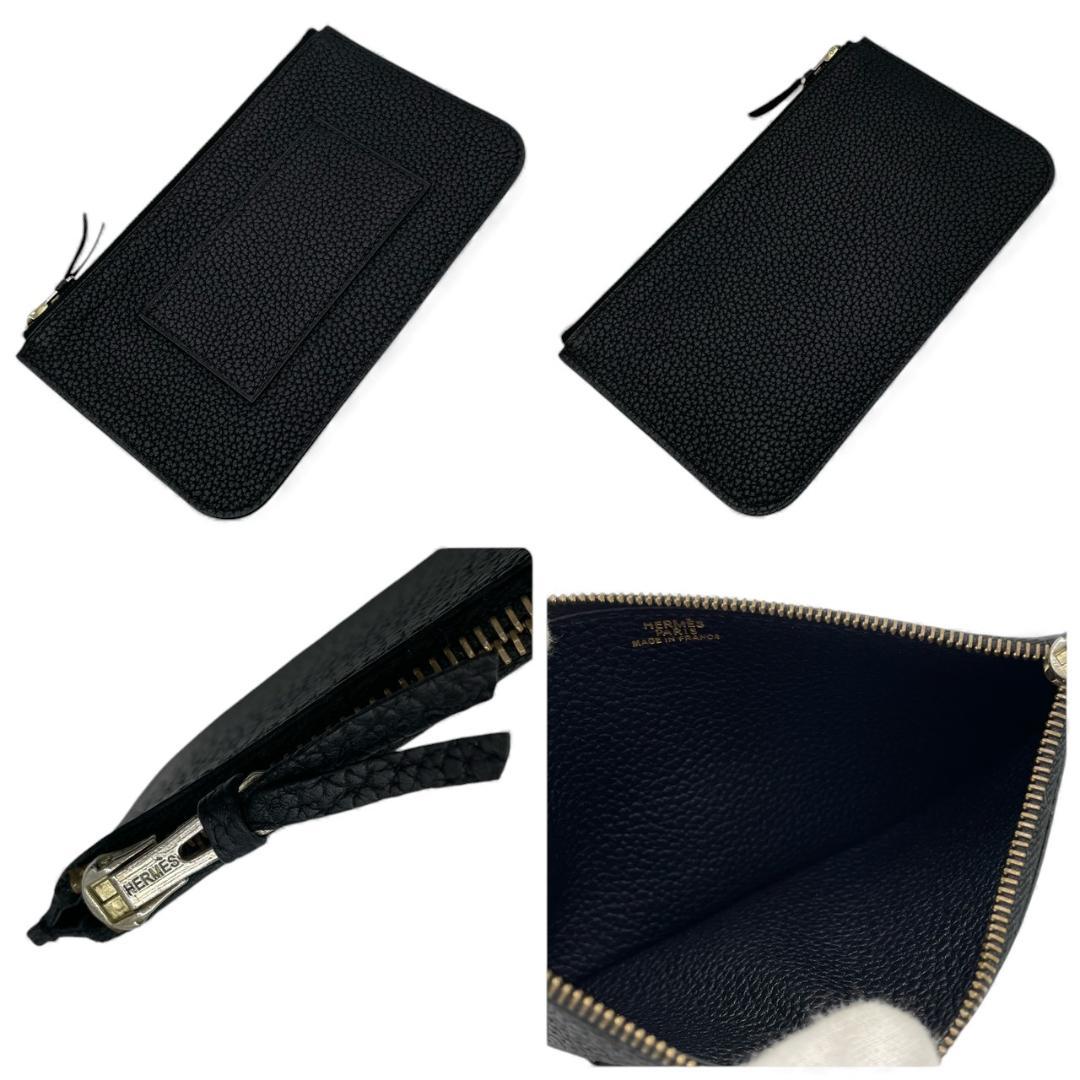 【新品同様】エルメス 二つ折り長財布 ドゴンGM トリヨン クレマンス ブラック