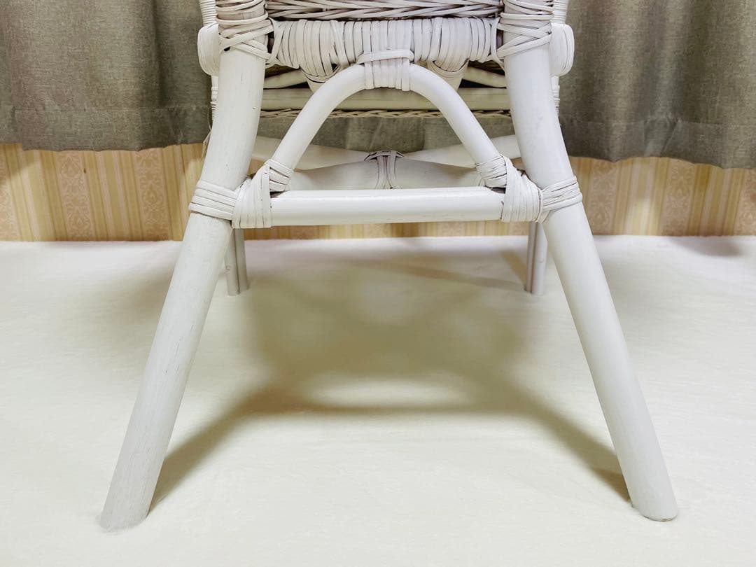 送料込み/タグ付き/新品未使用/ラタン/ホワイト/アームチェア