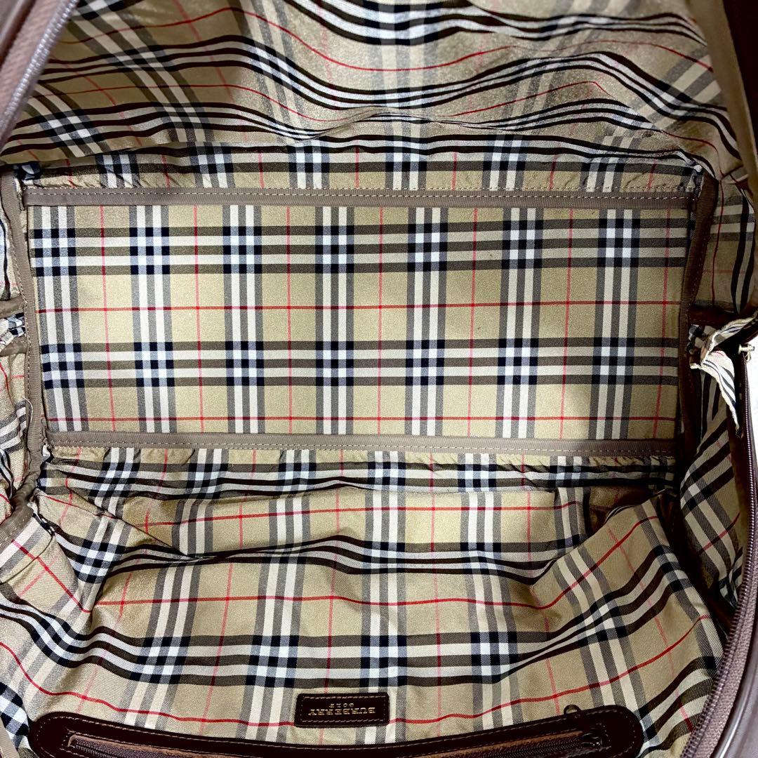 【未使用級】 バーバリーゴルフ ボストンバッグ 2way ブラウン ノバチェック