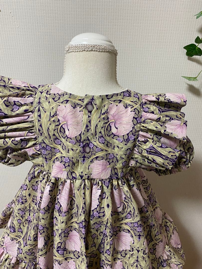 ハンドメイド　フリルウエストギザーワンピース