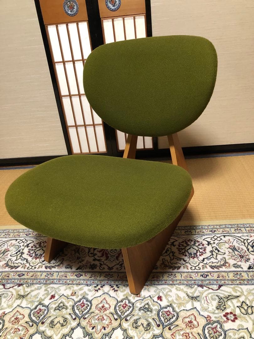 天童木工　低座イス　グリーン系　④ 商品説明必読