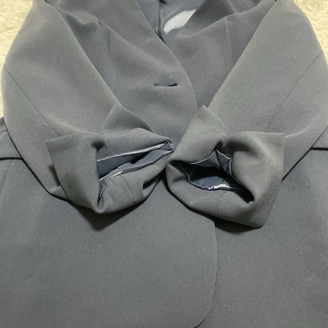 美品36 日本製【INDIVI トリアセテート混 ストレッチノーカラースーツ】