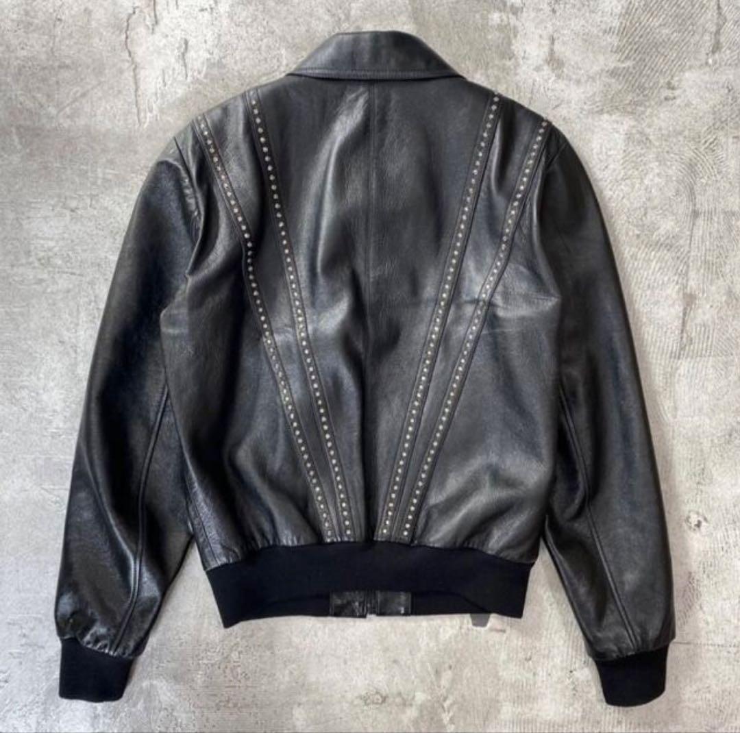 CELINE 19SS ラムスキンラインストーンレザージャケット