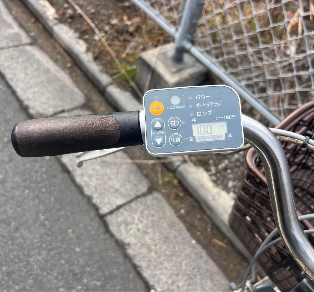 Panasonicエコナビ機能付き電動アシスト自転車きれいなホワイト26インチ