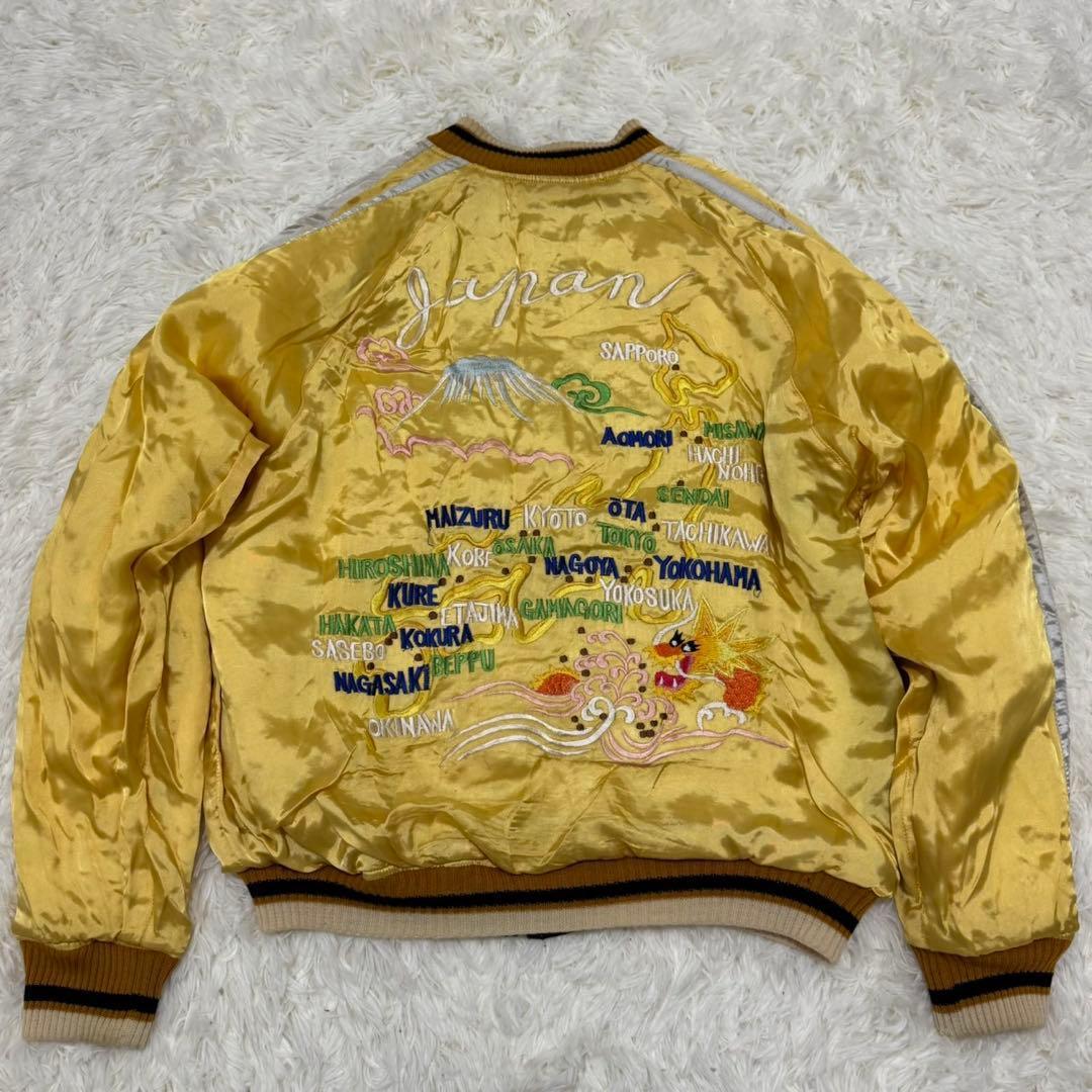 CABCLOTHING スカジャン キルティング リバーシブル 虎鷹龍Ｌ