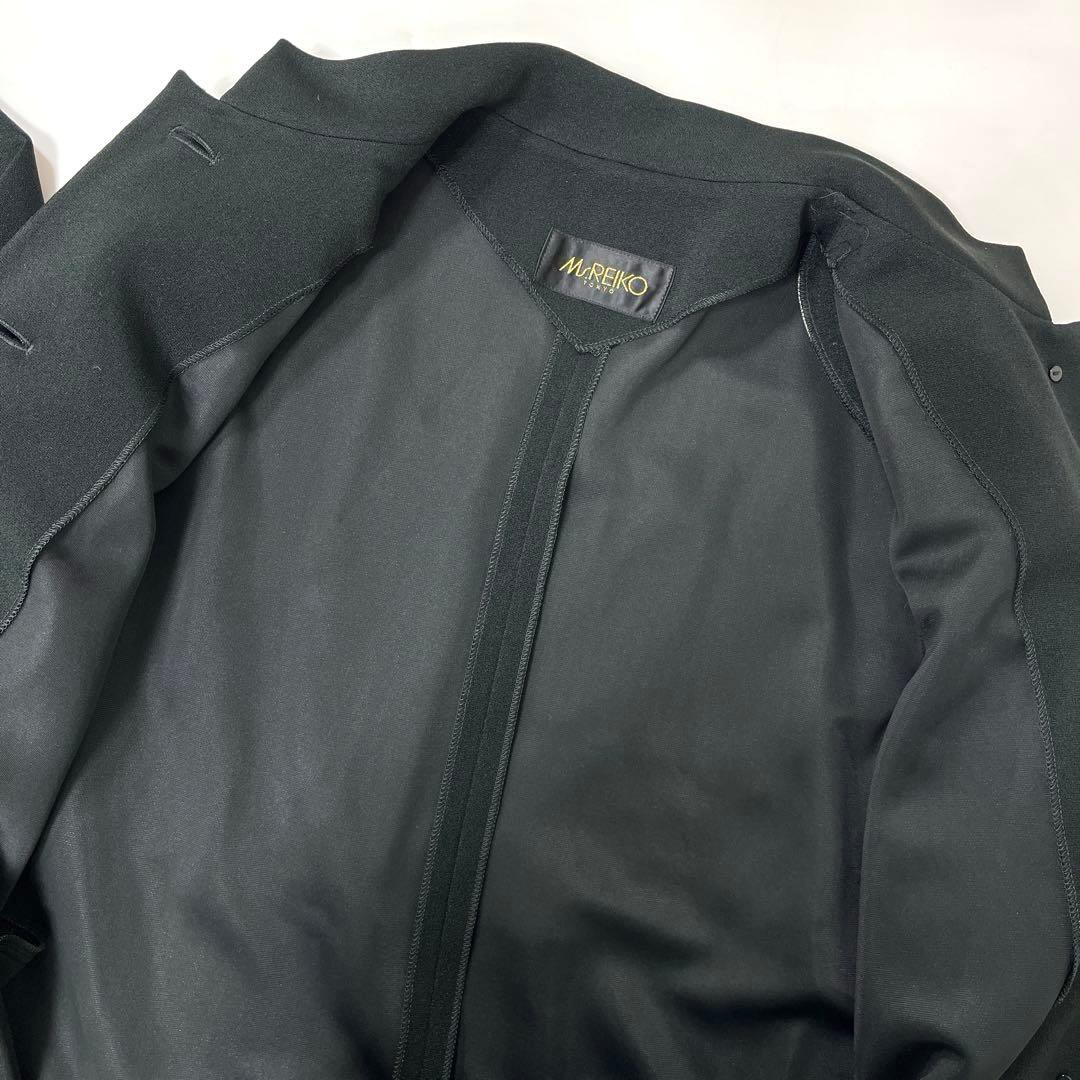 【タグ付き】《Ms.REIKO》レディース　ケープ風ミドル丈コート　ブラック