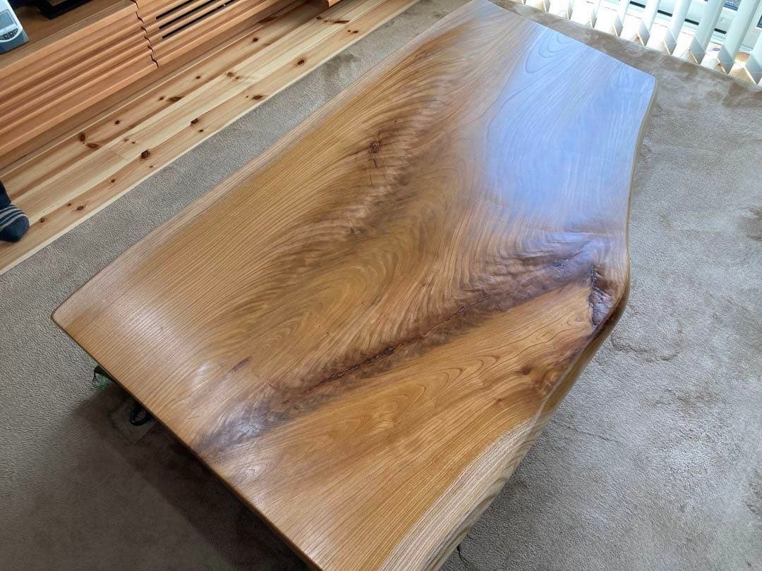 木彫、無垢テーブル(期間限定安曇野市より50km以内送料無料)