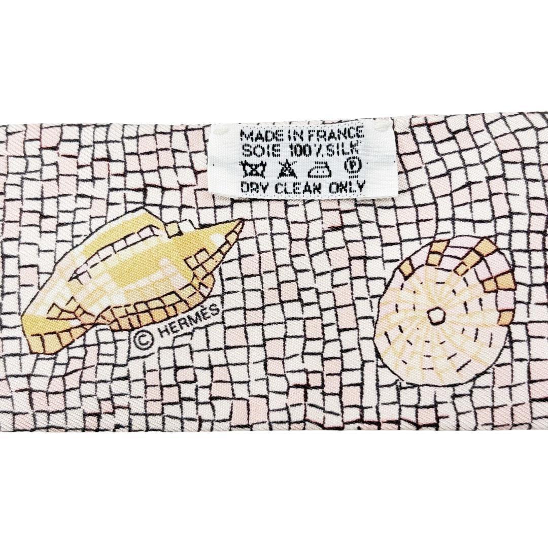 【入手困難】エルメス スカーフ ツイリー モザイク 貝殻柄 シルク 1Q22