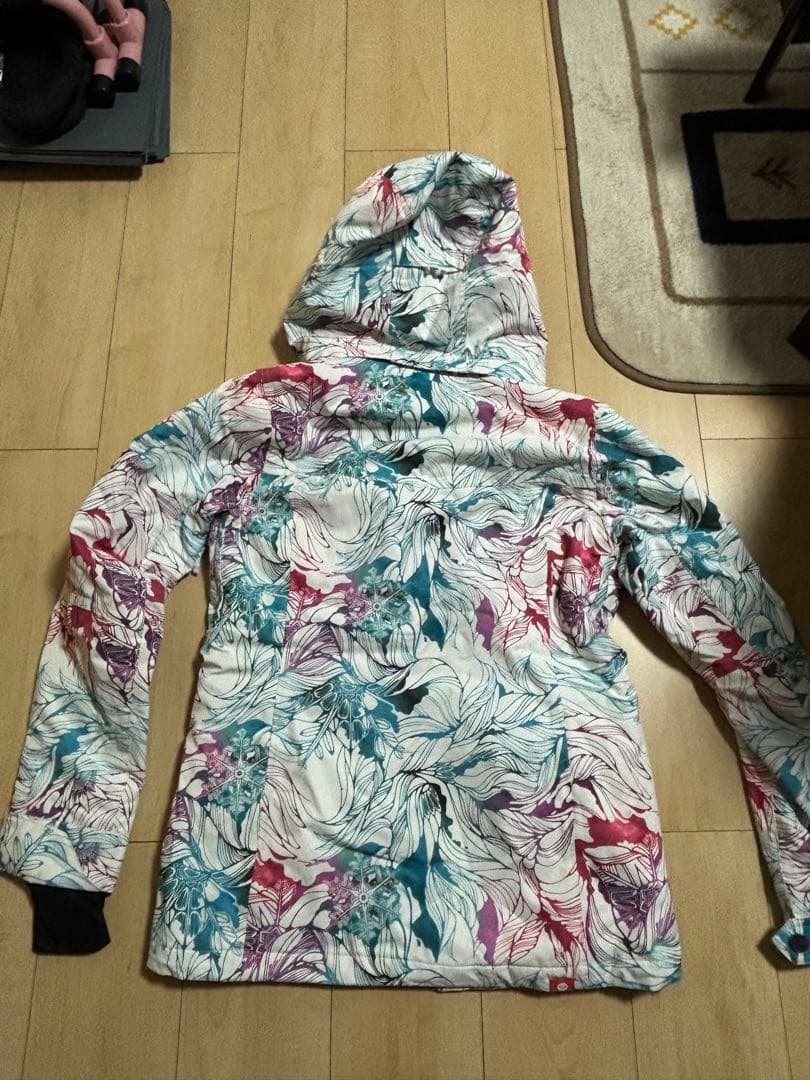 花柄フード付きスノーボードジャケット