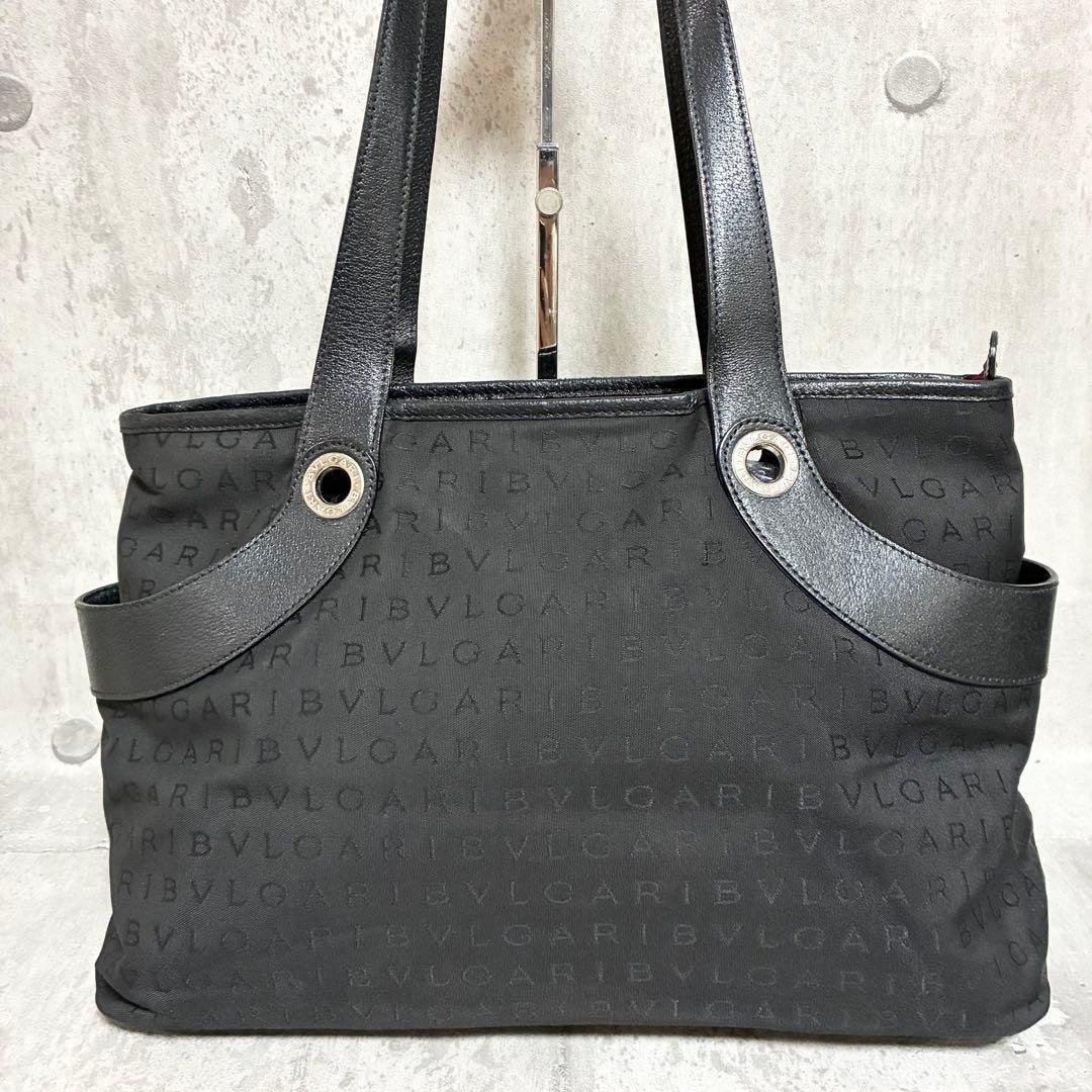 【美品】BVLGARI ブルガリ トートバッグ ハンドバッグ ブラック