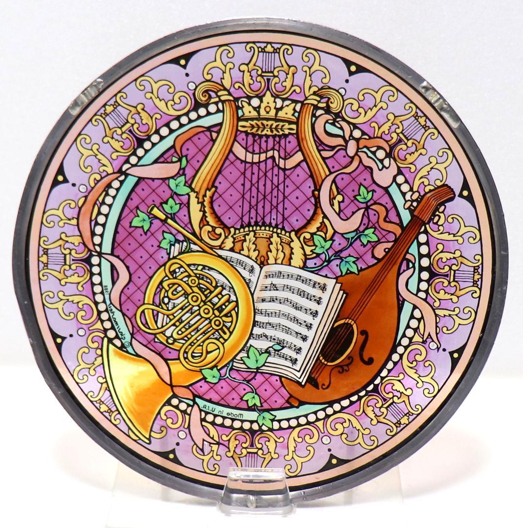 楽器と楽譜 ヴィンテージ ステンドグラス 音楽 クラシックミュージック メロディ