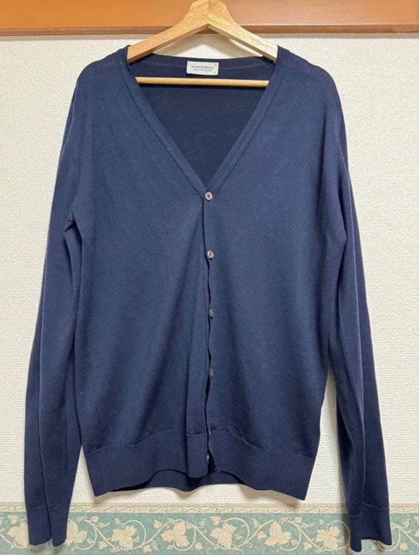 JOHN SMEDLEY ジョンスメドレー　カーディガン　ネイビー　Lサイズ