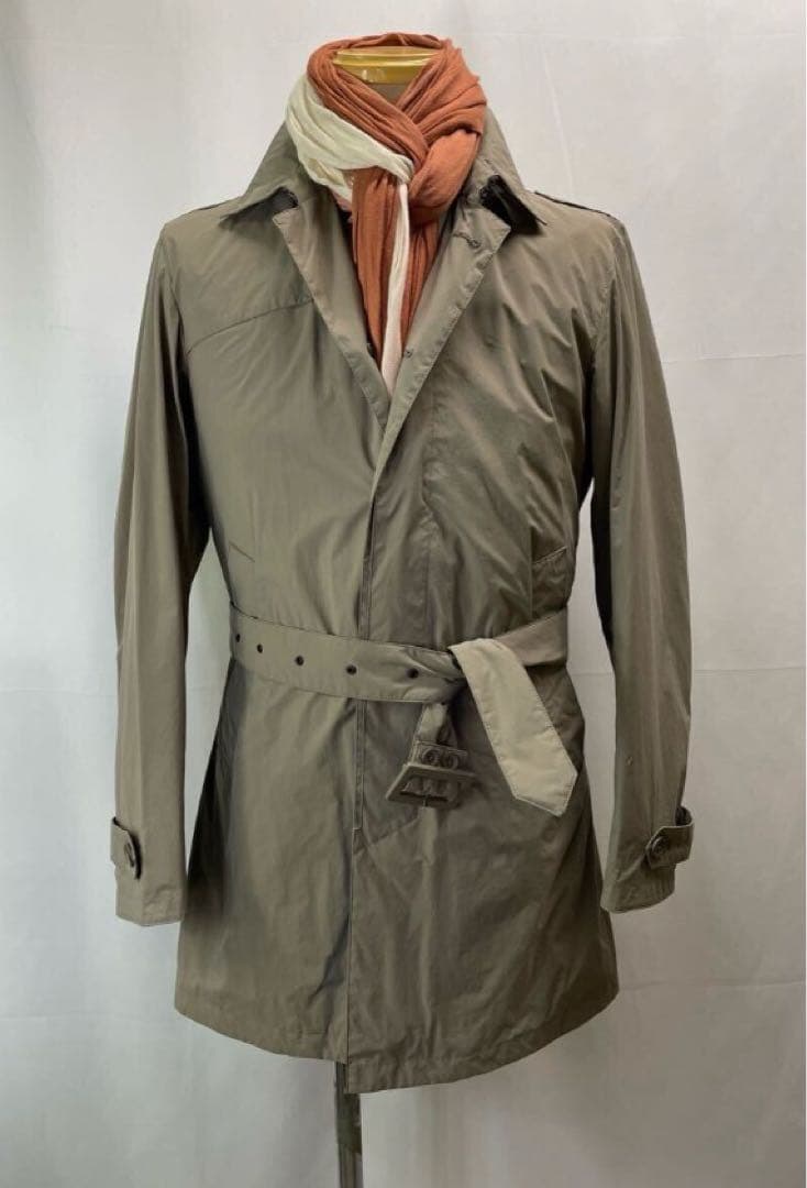 【極美品】HERNO ヘルノ　ステンカラーコート 防水性トレンチコート 48 M