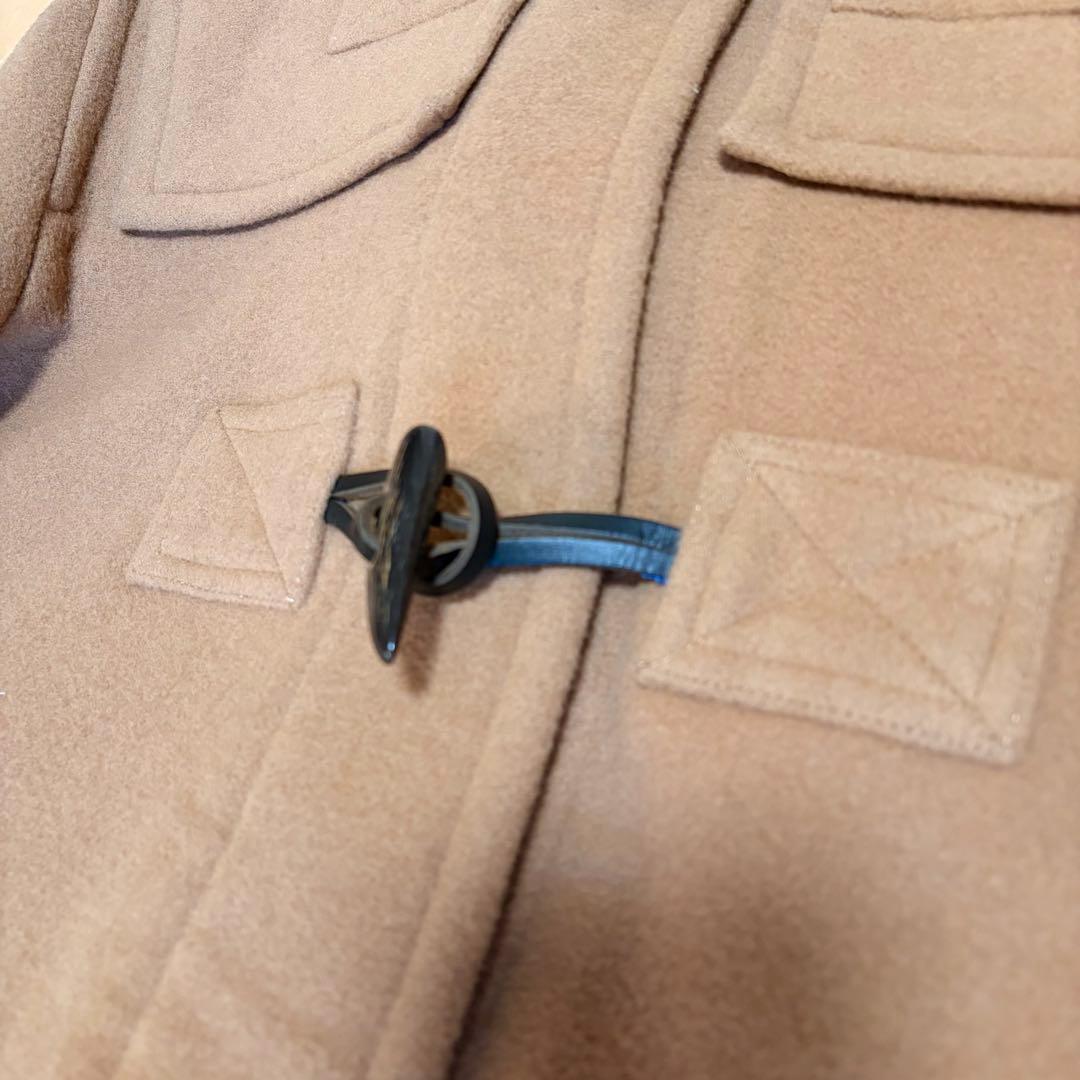 バーバリーブルーレーベル ノバチェック ダッフルコート キャメル 38 M