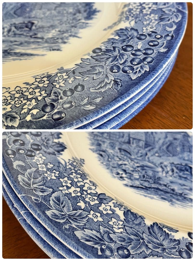 【美品】英国製　ウェッジウッド★ロマンチックイングランド★ディナー皿　4枚