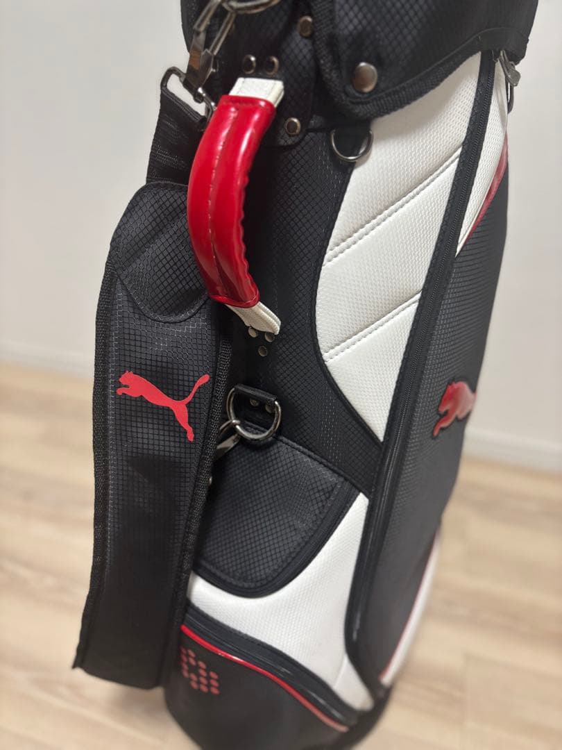 PUMA/プーマ ゴルフ キャディバッグ９型【黒/赤/白】