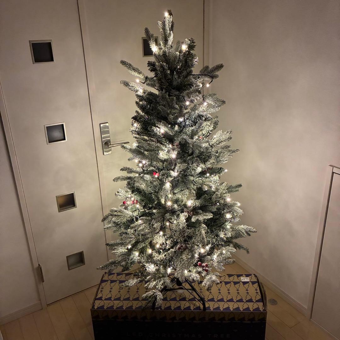 Francfranc クリスマスツリー　LED付き　スノー　120cm