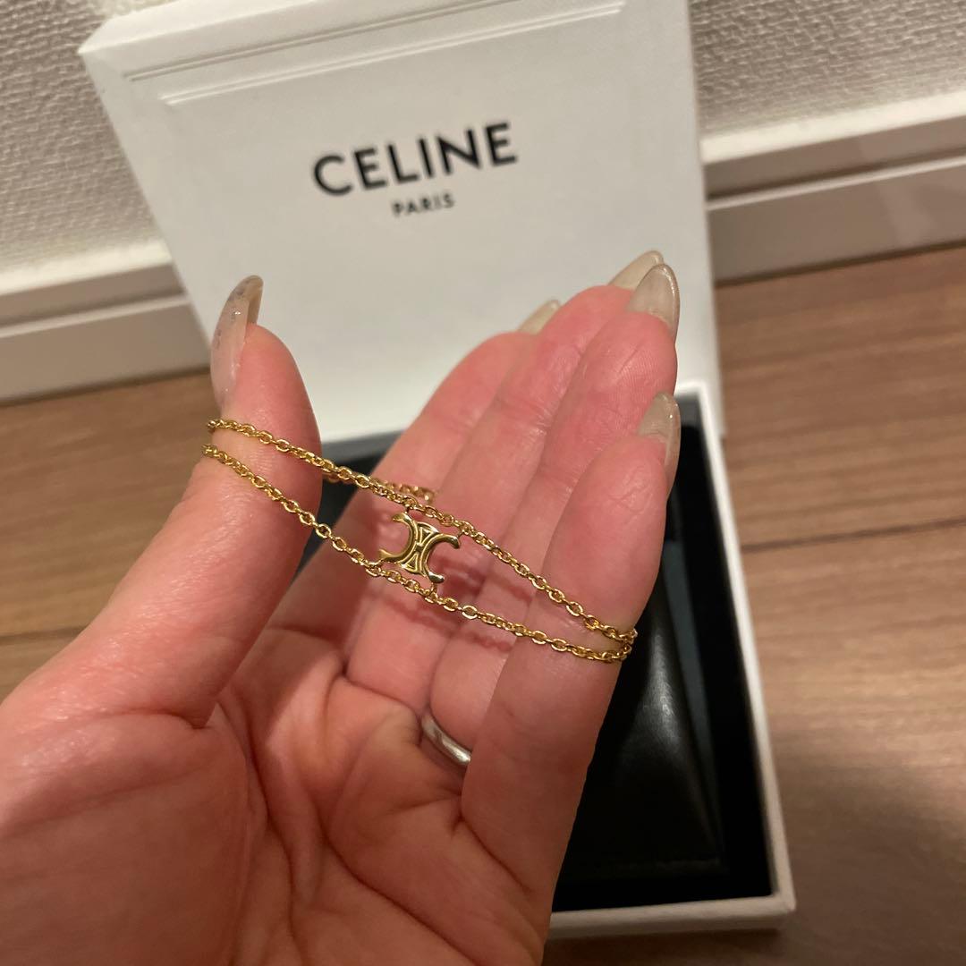 m　　CELINE トリオンフサスペンダーブレスレット　ゴールド