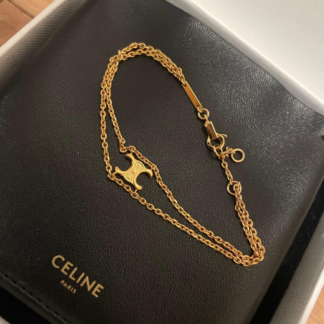 m　　CELINE トリオンフサスペンダーブレスレット　ゴールド
