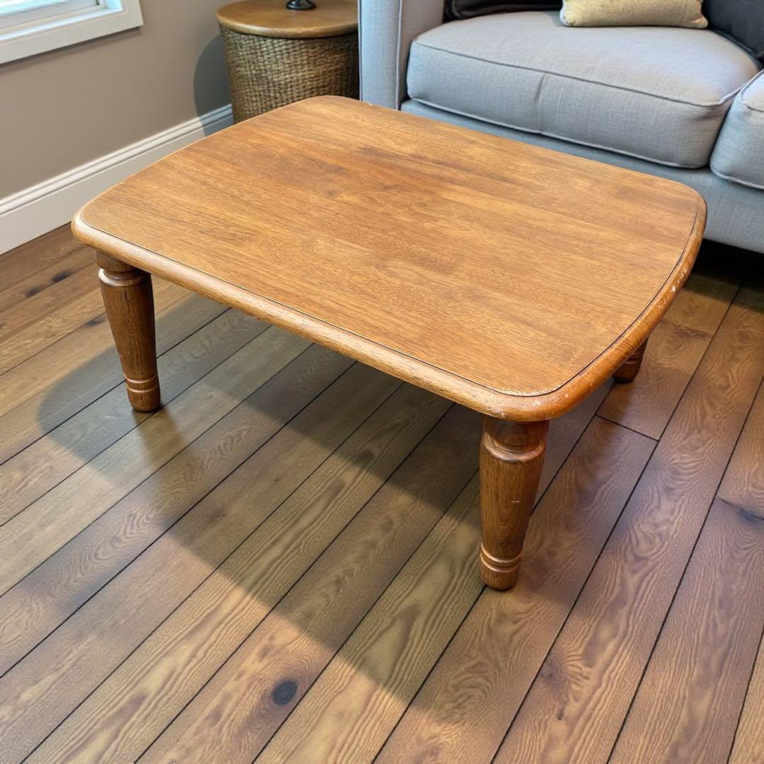 カントリー北欧調　ローテーブル　ナチュラルウッド　木製　デスク　サイドテーブル