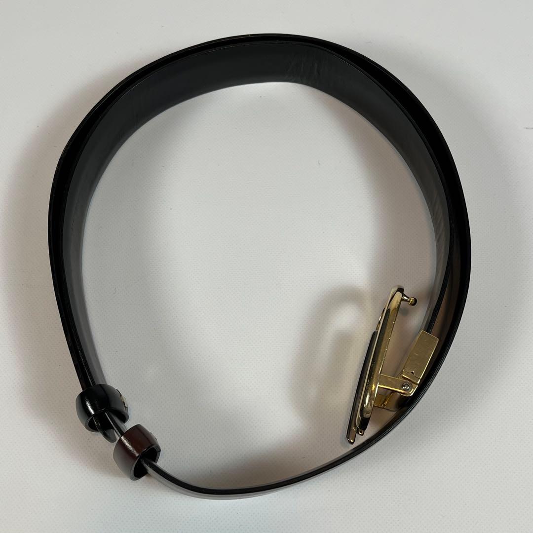 美品　GUCCI ベルト　リバーシブルレザー　Gバックル　ブラック　ブラウン