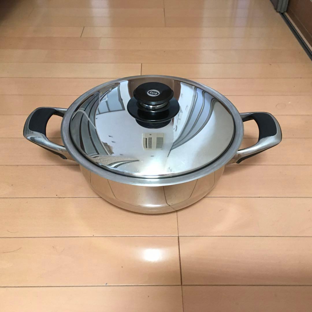 AMC ステンレス両手鍋　ステンレススチール製