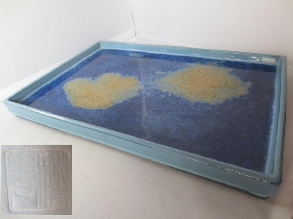 水盤　春松　均窯　長方水盤　水石　花道　幅40.5㎝　　R7/12/20-2