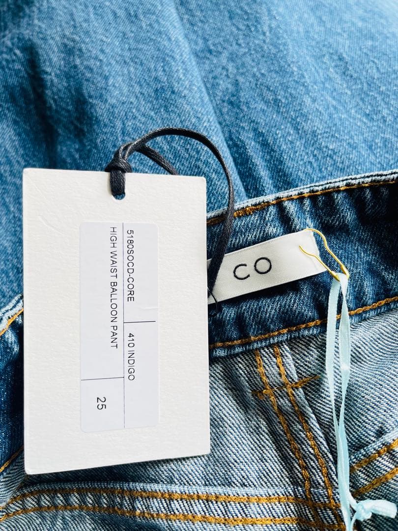 9万 新品 CO デニム　ハイウエスト パッチ バルーン デニム パンツ 25