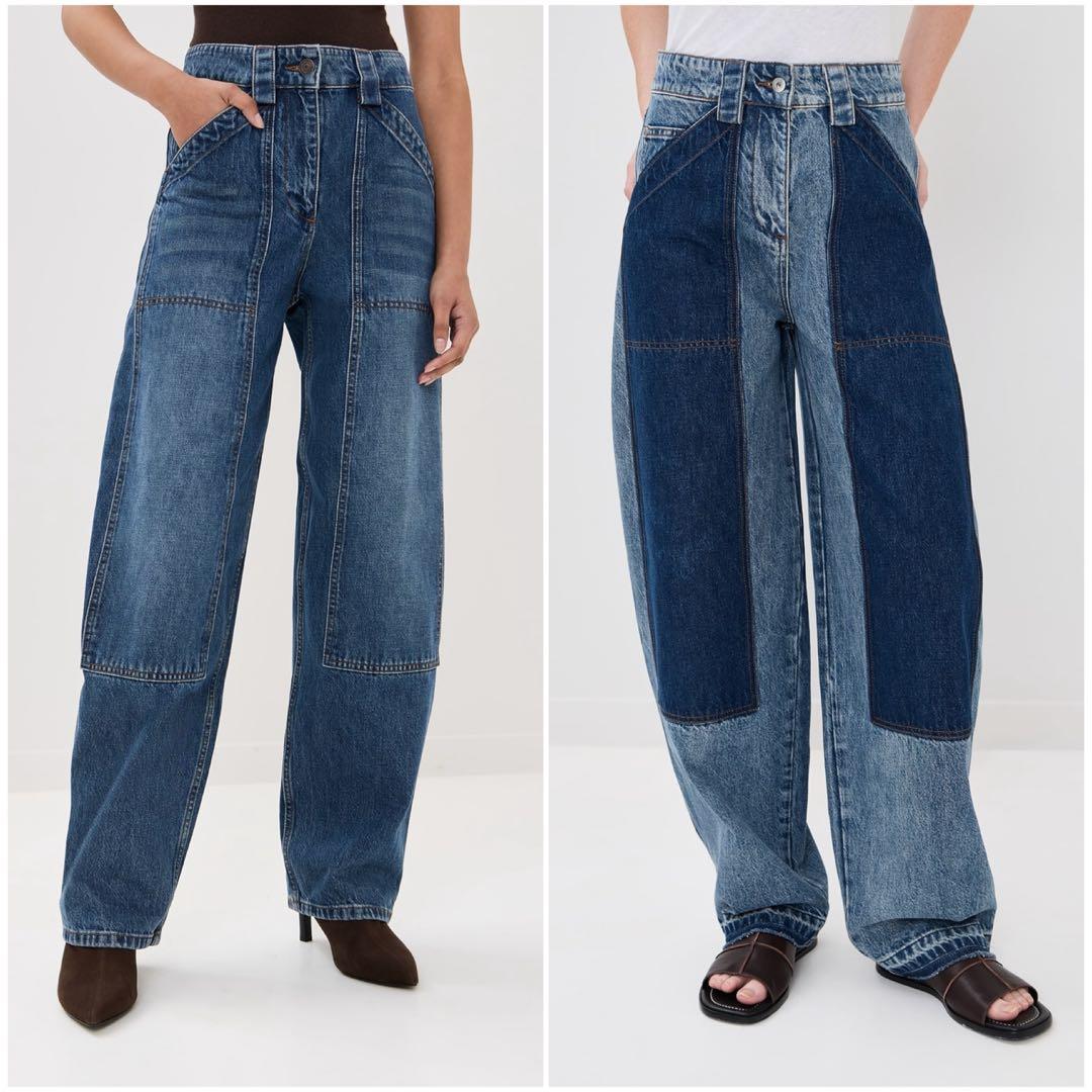 9万 新品 CO デニム　ハイウエスト パッチ バルーン デニム パンツ 25