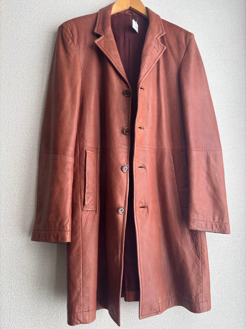 ◆ABAHOUSE◆90s00sデザイナーズ　レザーコート レトロ古着　茶