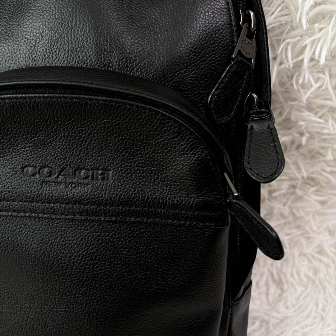 未使用級✨コーチ COACH ボディバッグ ショルダーバッグ スリング レザー黒