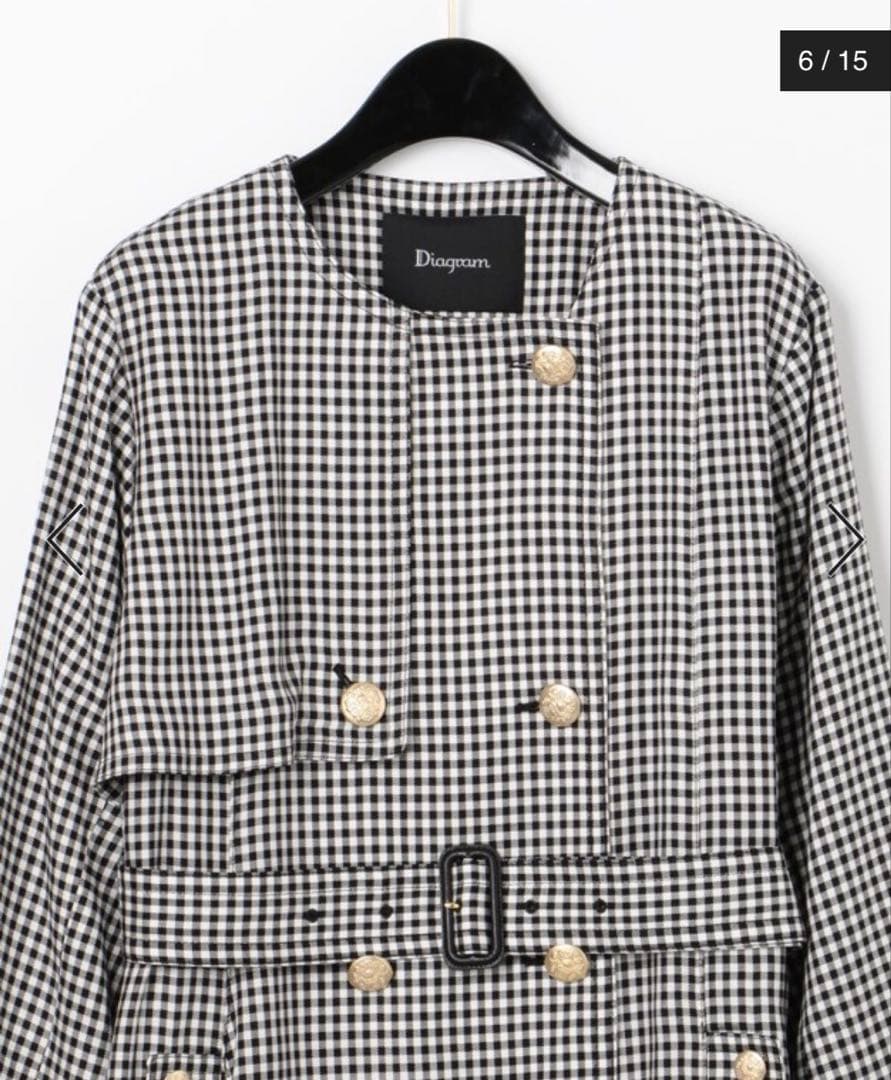 グレースコンチネンタルDiagram ギンガムチェック トレンチコート
