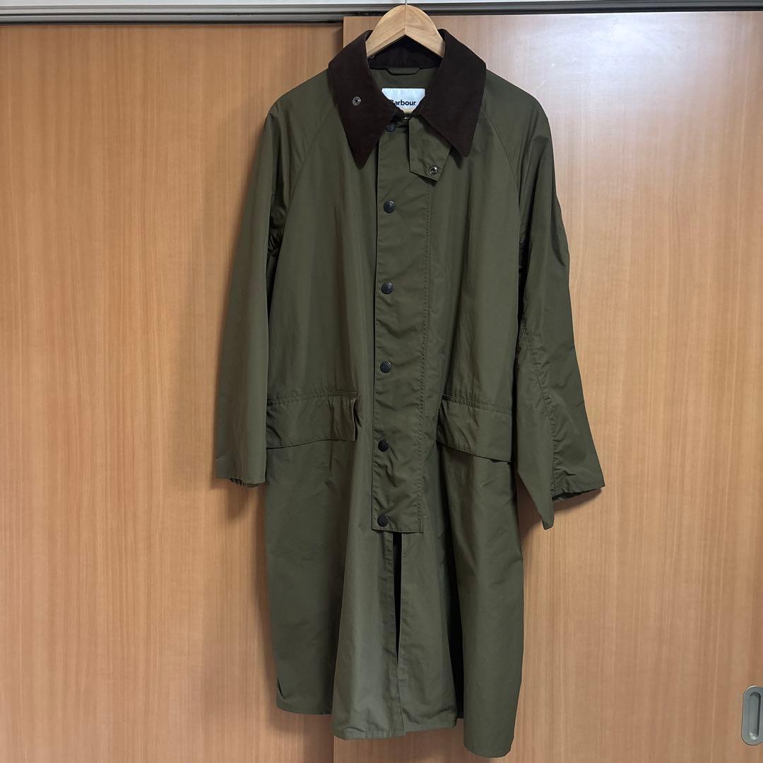 Barbour ステンカラーコート38 オリーブカラー綺麗。兼用可　本日まで掲載