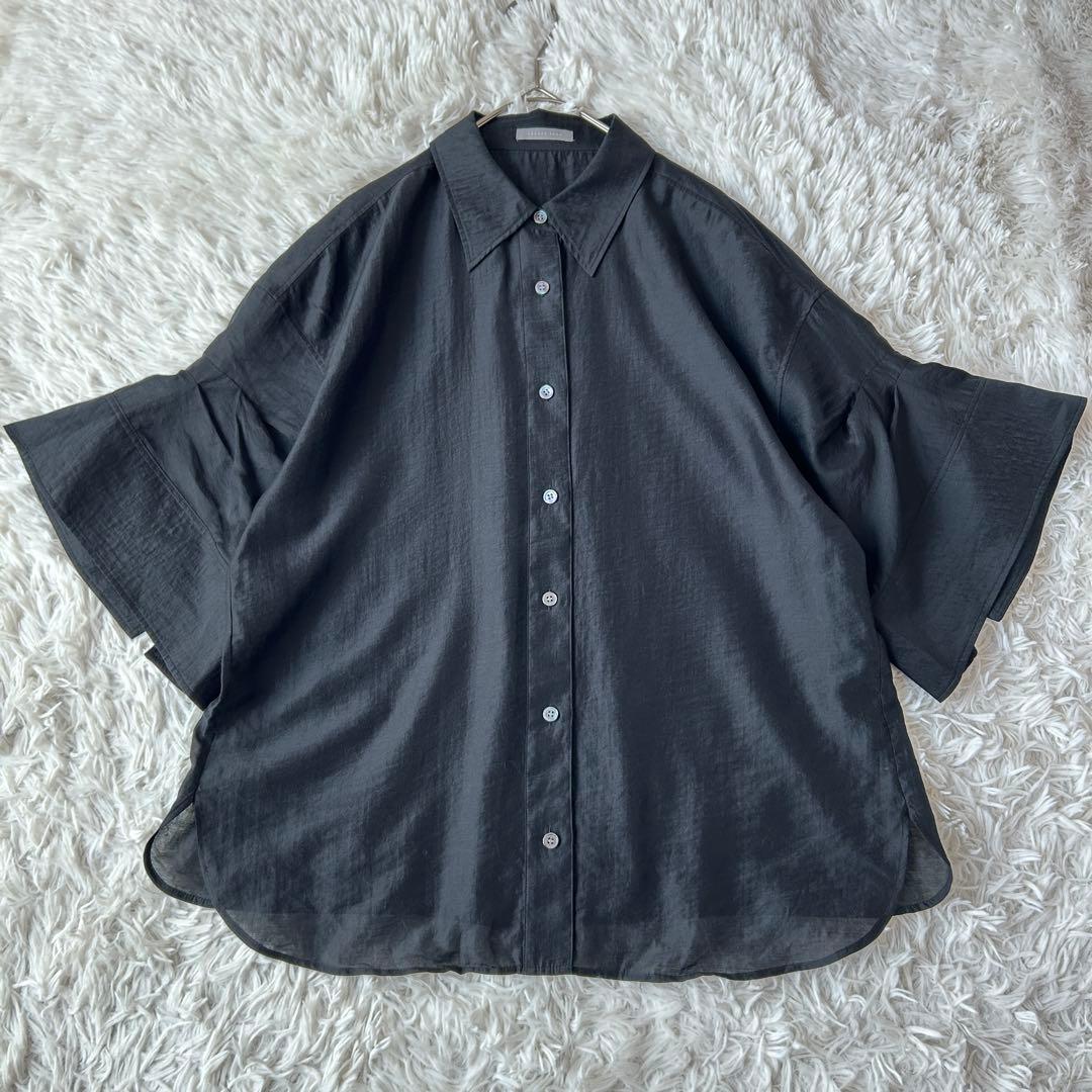 極美品 セオリーリュクス 2025 マドックスシャツ 半袖 オーバーサイズ 38