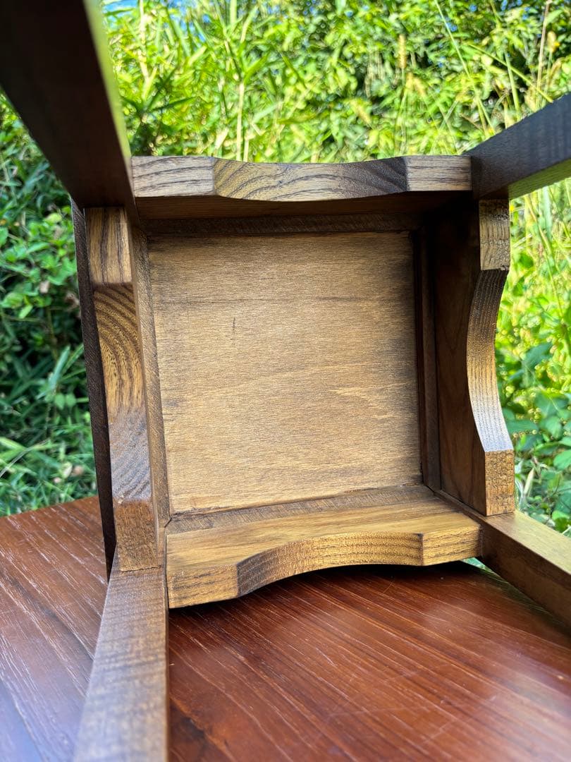 ヴィンテージ木製台座ディスプレイテーブルプラントスタンドタイルビクトリア